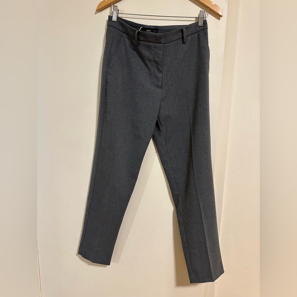 MANGO Gray Tapered Leg Pants – Size 6 | Tailored Chic Workwear Staple